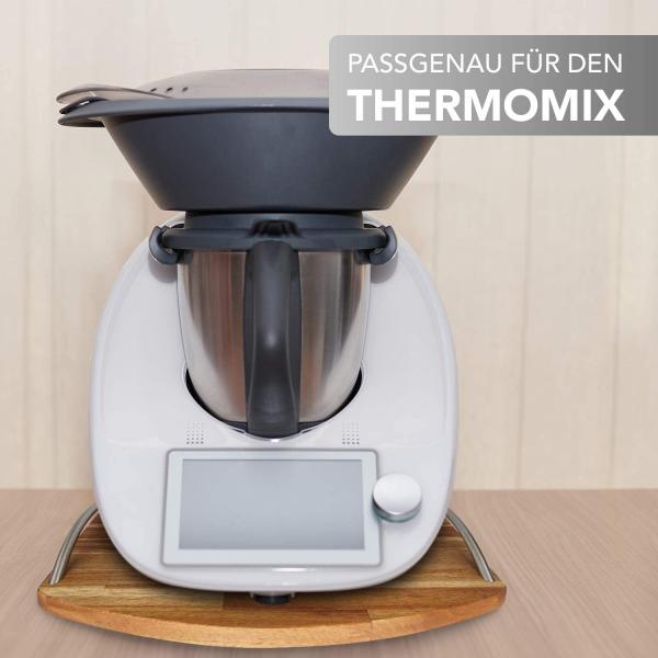 Premium-Gleitbrett - Untersetzer mit Griffen aus Massivholz für den Thermomix TM5 / TM6 / TM31 - Akazie